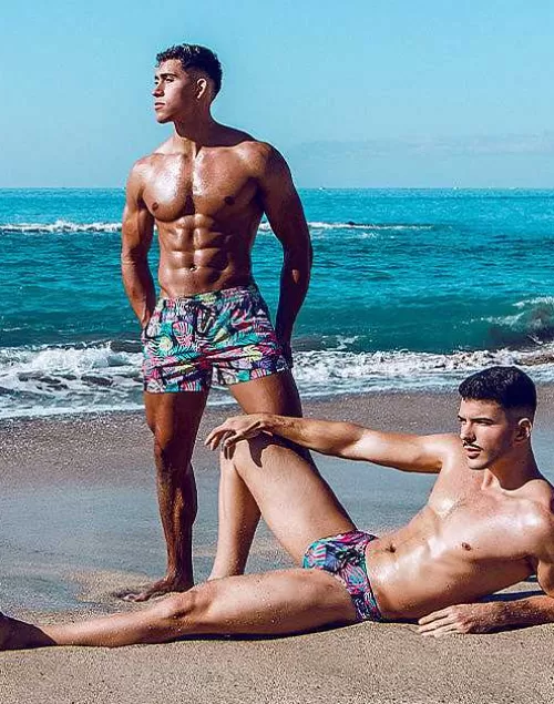 S50 Print Swimshorts-Monstera Black^2EROS Fashion