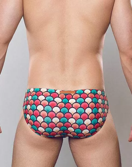 V10 Print Swim Brief-Retro Red^2EROS Hot
