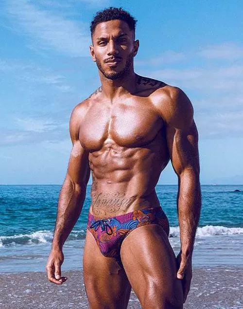 V10 Print Swim Brief-Stallion Navy^2EROS Hot