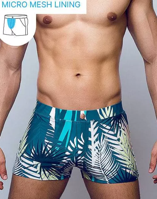 V60 Bondi Print Swim Trunks-Feuille Green^2EROS Best Sale
