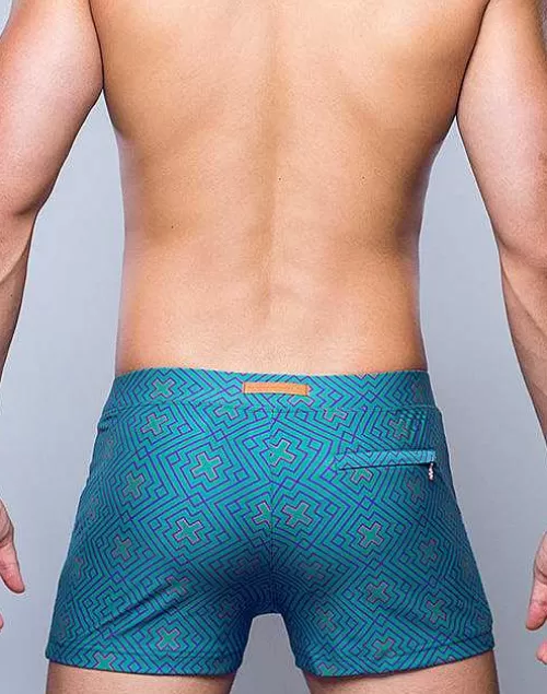 V60 Bondi Print Swim Trunks-Jade^2EROS Clearance