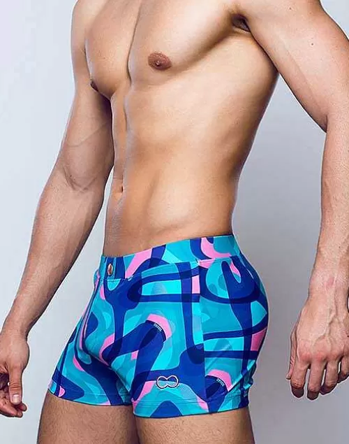 V60 Bondi Print Swim Trunks-Kai Blue^2EROS Cheap
