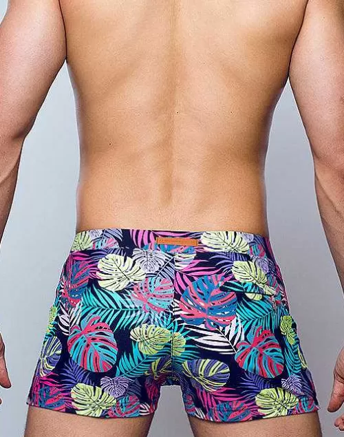 V60 Bondi Print Swim Trunks-Monstera Black^2EROS Flash Sale